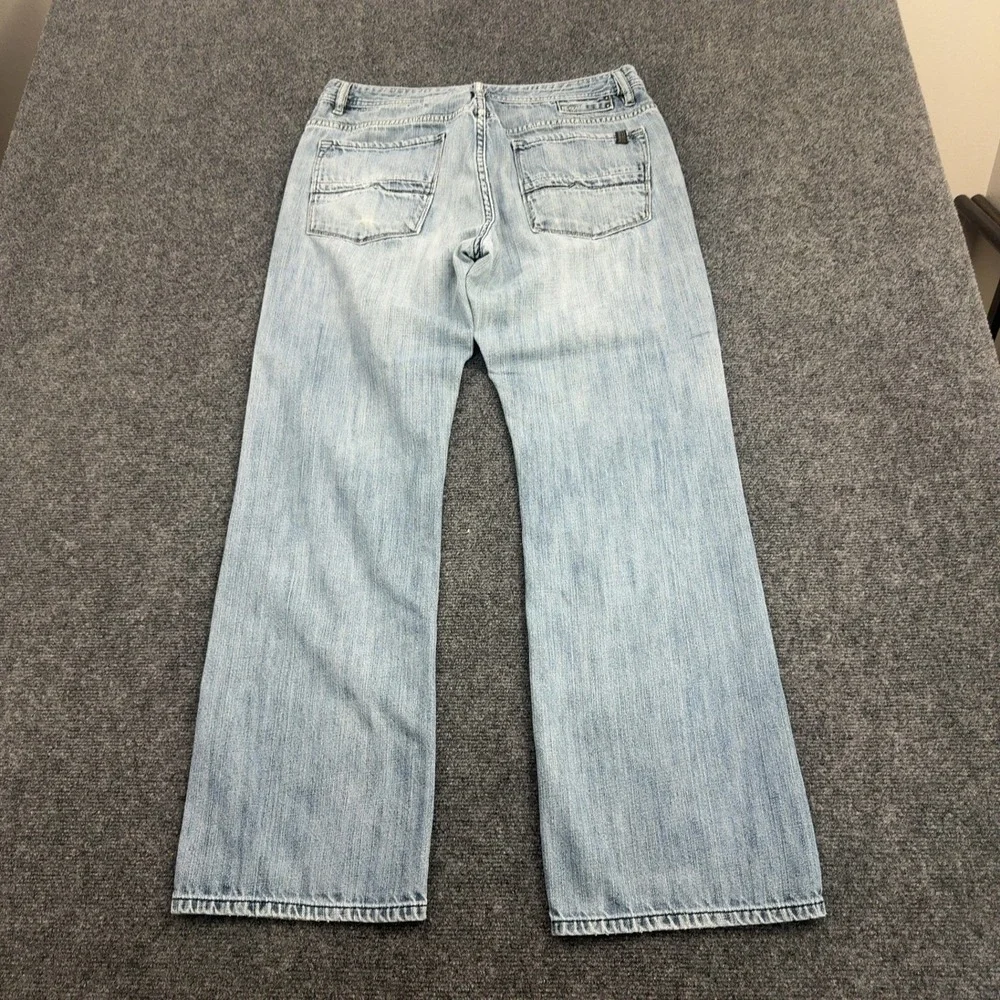 Buffalo David Bitton Jeans Mens 34 Blue Cotton Light Wash Straight Leg Y2K Style